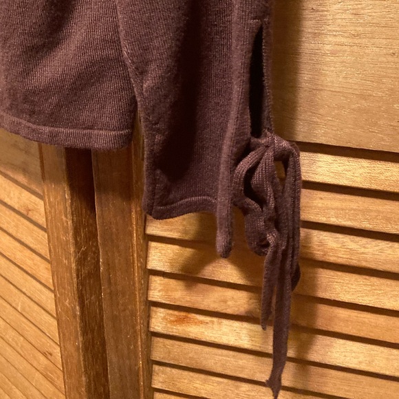 Twiga Brown V-Neck Cardigan with Ties on the Sleeves - Picture 10 of 14